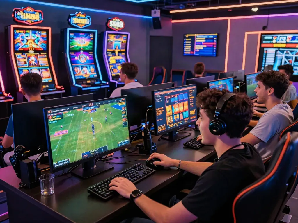 Dynamic online gaming experience at http://sin88-onl.com/ with players engaged in casino and sports betting.