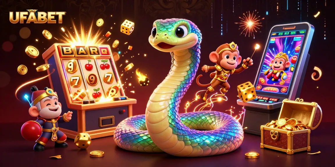 Experience exciting casino games with UFABET's vibrant 3D illustration, showcasing dynamic betting elements.