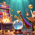 Experience sbobet's thrill with a vibrant 3D casino scene filled with fortune tellers and jackpots.
