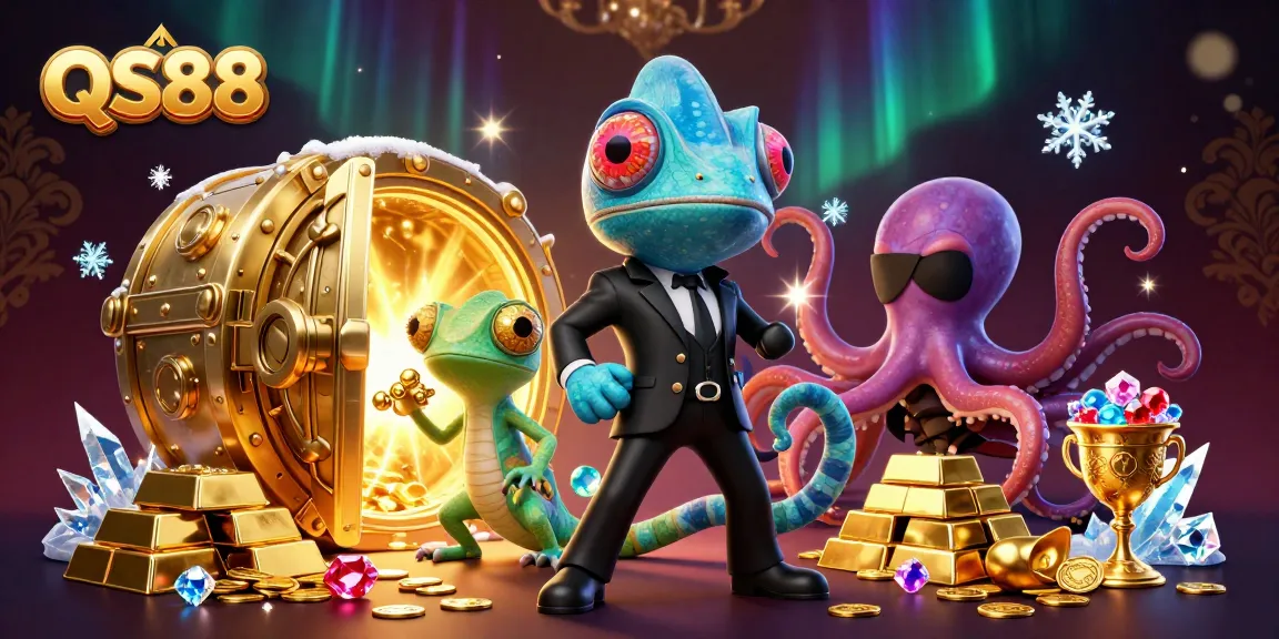 Experience QS88's vibrant casino thrills with our dynamic cartoon illustration featuring secret agents!