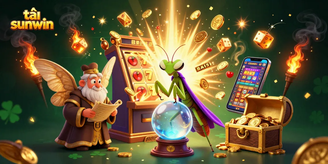 Engage with tải sunwin's vibrant casino world featuring fortune tellers and dynamic slot game elements.
